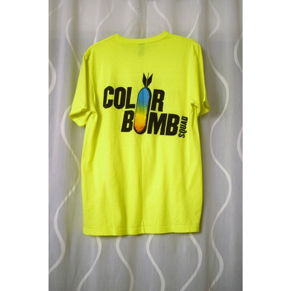 COLOR ME RAD Neon Highlighter Yellow Color Bomb T-shirt | Size S - Picture 2 of 3